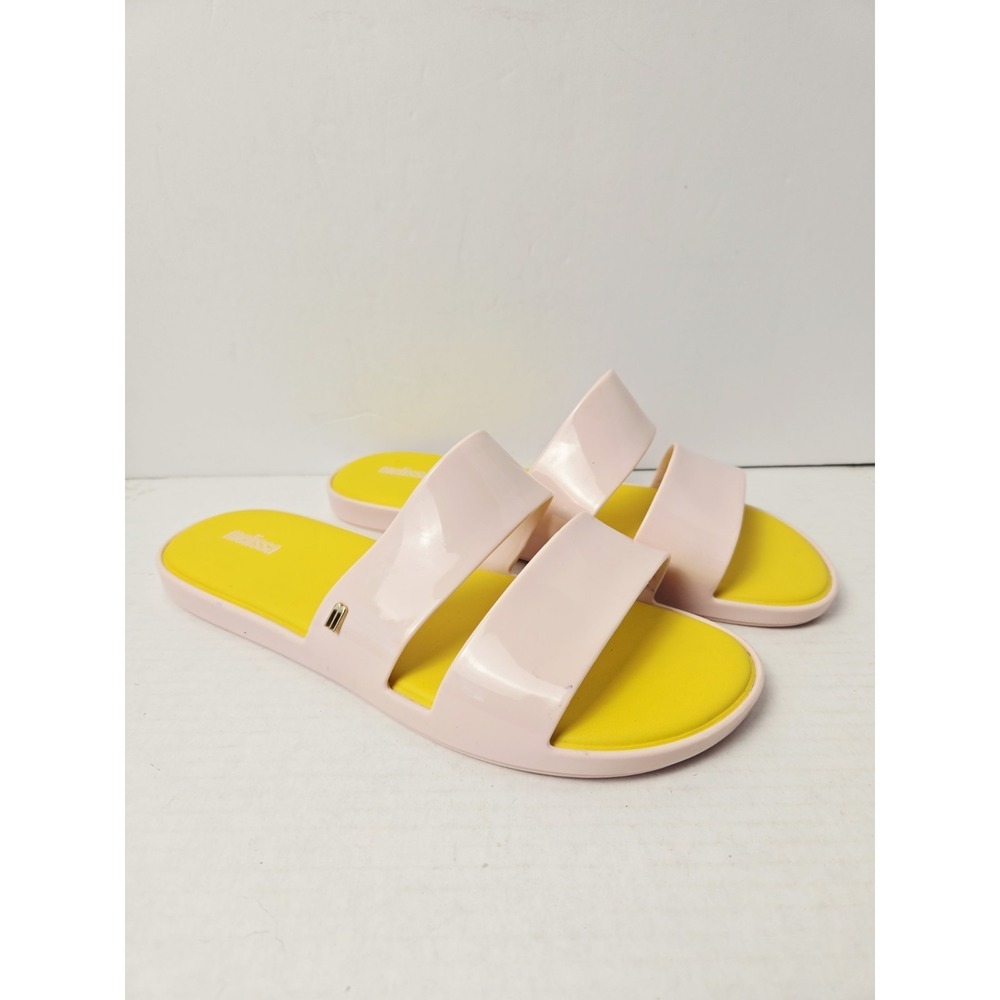 Melissa Color Pop PVC Sandals Casual Slide pink yellow sz 9